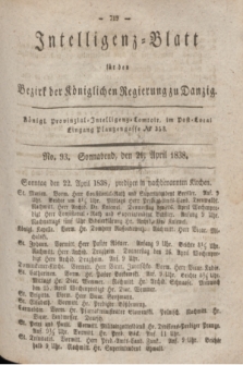 Intelligenz-Blatt für den Bezirk der Königlichen Regierung zu Danzig. 1838, No. 93 (21 April) + dod.