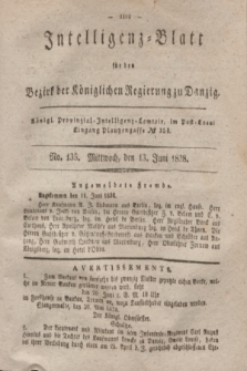 Intelligenz-Blatt für den Bezirk der Königlichen Regierung zu Danzig. 1838, No. 135 (13 Juni)