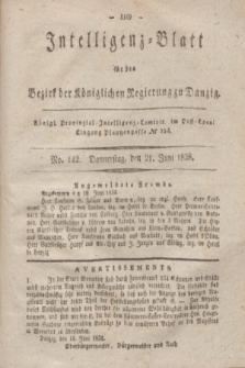 Intelligenz-Blatt für den Bezirk der Königlichen Regierung zu Danzig. 1838, No. 142 (21 Juni)