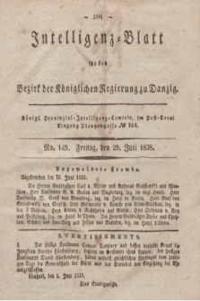 Intelligenz-Blatt für den Bezirk der Königlichen Regierung zu Danzig. 1838, No. 149 (29 Juni)