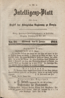 Intelligenz-Blatt für den Bezirk der Königlichen Regierung zu Danzig. 1844, No. 14 (17 Januar) + dod.