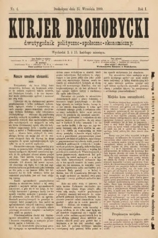 Kurjer Drohobycki : dwutygodnik polityczno-społeczno-ekonomiczny. 1889, nr 4