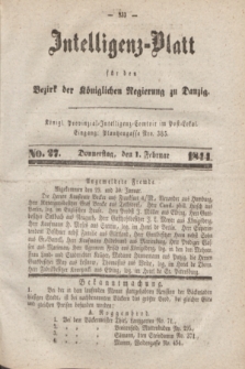 Intelligenz-Blatt für den Bezirk der Königlichen Regierung zu Danzig. 1844, No. 27 (1 Februar)