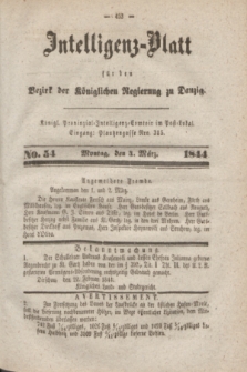 Intelligenz-Blatt für den Bezirk der Königlichen Regierung zu Danzig. 1844, No. 54 (4 März) + dod.