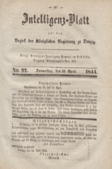 Intelligenz-Blatt für den Bezirk der Königlichen Regierung zu Danzig. 1844, No. 97 (25 April)