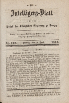 Intelligenz-Blatt für den Bezirk der Königlichen Regierung zu Danzig. 1844, No. 137 (14 Juni) + dod.