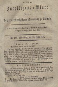 Intelligenz-Blatt für den Bezirk der Königlichen Regierung zu Danzig. 1841, No. 149 (30 Juni)