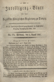 Intelligenz-Blatt für den Bezirk der Königlichen Regierung zu Danzig. 1841, No. 179 (4 August) + dod.