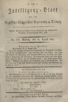 Intelligenz-Blatt für den Bezirk der Königlichen Regierung zu Danzig. 1841, No. 189 (16 August)