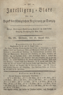 Intelligenz-Blatt für den Bezirk der Königlichen Regierung zu Danzig. 1841, No. 191 (18 August)