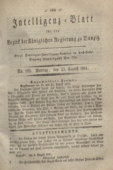Intelligenz-Blatt für den Bezirk der Königlichen Regierung zu Danzig. 1841, No. 195 (23 August)