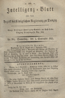 Intelligenz-Blatt für den Bezirk der Königlichen Regierung zu Danzig. 1841, No. 204 (2 September)