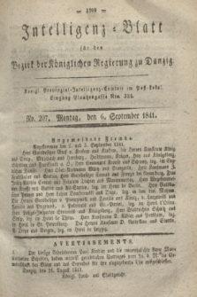 Intelligenz-Blatt für den Bezirk der Königlichen Regierung zu Danzig. 1841, No. 207 (6 September)