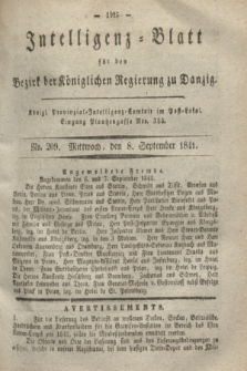 Intelligenz-Blatt für den Bezirk der Königlichen Regierung zu Danzig. 1841, No. 209 (8 September)