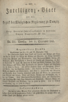 Intelligenz-Blatt für den Bezirk der Königlichen Regierung zu Danzig. 1841, No. 214 (14 September)