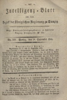 Intelligenz-Blatt für den Bezirk der Königlichen Regierung zu Danzig. 1841, No. 219 (20 September)