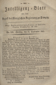 Intelligenz-Blatt für den Bezirk der Königlichen Regierung zu Danzig. 1841, No. 220 (21 September)