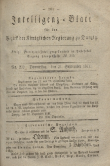 Intelligenz-Blatt für den Bezirk der Königlichen Regierung zu Danzig. 1841, No. 222 (23 September) + dod.