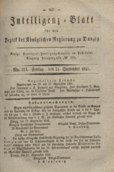 Intelligenz-Blatt für den Bezirk der Königlichen Regierung zu Danzig. 1841, No. 223 (24 September)
