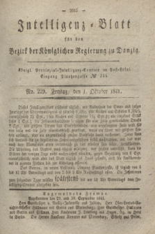 Intelligenz-Blatt für den Bezirk der Königlichen Regierung zu Danzig. 1841, No. 229 (1 October) + dod.