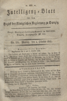 Intelligenz-Blatt für den Bezirk der Königlichen Regierung zu Danzig. 1841, No. 231 (4 Oktober)
