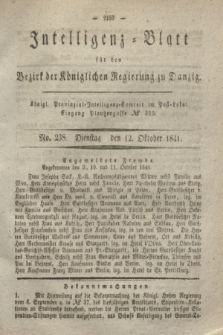 Intelligenz-Blatt für den Bezirk der Königlichen Regierung zu Danzig. 1841, No. 238 (12 Oktober)