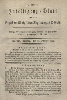 Intelligenz-Blatt für den Bezirk der Königlichen Regierung zu Danzig. 1841, No. 243 (18 Oktober) + wkładka