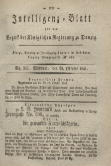 Intelligenz-Blatt für den Bezirk der Königlichen Regierung zu Danzig. 1841, No. 245 (20 Oktober) + wkładka