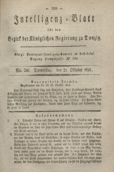 Intelligenz-Blatt für den Bezirk der Königlichen Regierung zu Danzig. 1841, No. 246 (21 Oktober)