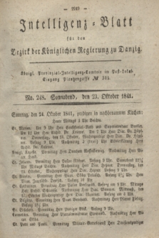 Intelligenz-Blatt für den Bezirk der Königlichen Regierung zu Danzig. 1841, No. 248 (23 Oktober) + dod.