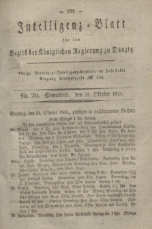 Intelligenz-Blatt für den Bezirk der Königlichen Regierung zu Danzig. 1841, No. 254 (30 Oktober) + dod.