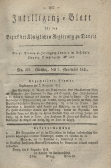 Intelligenz-Blatt für den Bezirk der Königlichen Regierung zu Danzig. 1841, No. 262 (9 November)