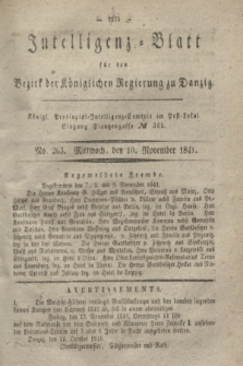 Intelligenz-Blatt für den Bezirk der Königlichen Regierung zu Danzig. 1841, No. 263 (10 November) + dod.