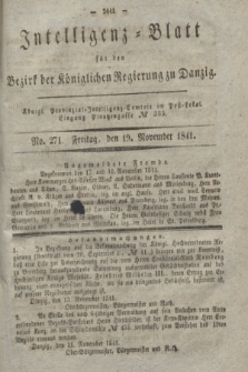 Intelligenz-Blatt für den Bezirk der Königlichen Regierung zu Danzig. 1841, No. 271 (19 November)