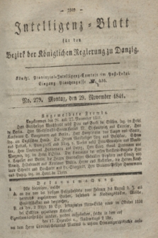 Intelligenz-Blatt für den Bezirk der Königlichen Regierung zu Danzig. 1841, No. 279 (29 November)