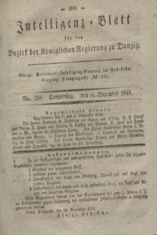 Intelligenz-Blatt für den Bezirk der Königlichen Regierung zu Danzig. 1841, No. 288 (9 Dezember) + dod.