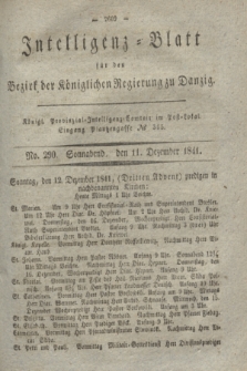 Intelligenz-Blatt für den Bezirk der Königlichen Regierung zu Danzig. 1841, No. 290 (11 Dezember) + dod.