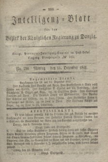 Intelligenz-Blatt für den Bezirk der Königlichen Regierung zu Danzig. 1841, No. 291 (13 Dezember)