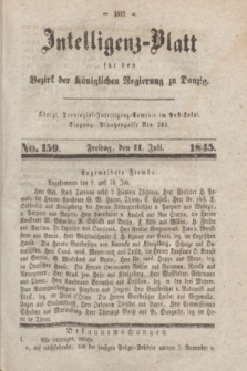 Intelligenz-Blatt für den Bezirk der Königlichen Regierung zu Danzig. 1845, No. 159 (11 Juli) + dod.