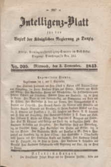 Intelligenz-Blatt für den Bezirk der Königlichen Regierung zu Danzig. 1845, No. 205 (3 September)