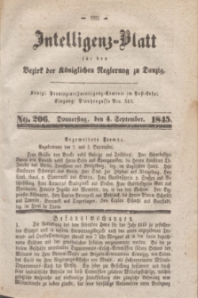 Intelligenz-Blatt für den Bezirk der Königlichen Regierung zu Danzig. 1845, No. 206 (4 September) + dod.