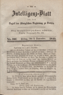 Intelligenz-Blatt für den Bezirk der Königlichen Regierung zu Danzig. 1845, No. 207 (5 September) + dod.