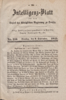 Intelligenz-Blatt für den Bezirk der Königlichen Regierung zu Danzig. 1845, No. 210 (9 September)