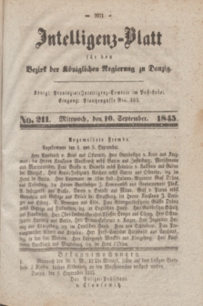 Intelligenz-Blatt für den Bezirk der Königlichen Regierung zu Danzig. 1845, No. 211 (10 September) + dod.