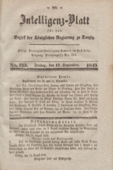 Intelligenz-Blatt für den Bezirk der Königlichen Regierung zu Danzig. 1845, No. 213 (12 September)
