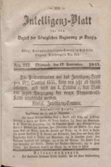 Intelligenz-Blatt für den Bezirk der Königlichen Regierung zu Danzig. 1845, No. 217 (17 September)
