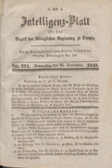 Intelligenz-Blatt für den Bezirk der Königlichen Regierung zu Danzig. 1845, No. 224 (25 September) + dod.