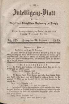 Intelligenz-Blatt für den Bezirk der Königlichen Regierung zu Danzig. 1845, No. 225 (26 September)