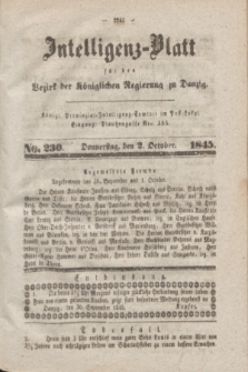 Intelligenz-Blatt für den Bezirk der Königlichen Regierung zu Danzig. 1845, No. 230 (2 October)