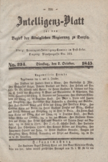 Intelligenz-Blatt für den Bezirk der Königlichen Regierung zu Danzig. 1845, No. 234 (7 October) + dod.